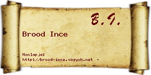 Brood Ince névjegykártya